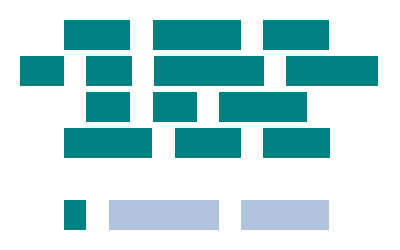 In this example, we visualize the structure of a quote by Steve Jobs. The quote has been centered and to preserve it, we use the same white color for the background and spaces. We specify the author's name in the "Visualize Certain Words" option and color it in LightSteelBlue color. We use the teal color for the fill rectangles of the remaining words and punctuation.